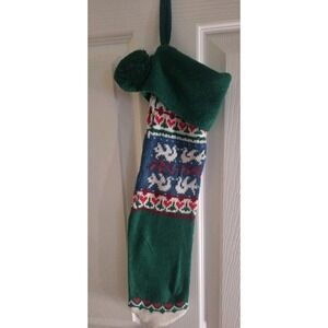 Hallmark Knit Christmas Stocking Fair Isle Vintage 1982 Decorative Excellent